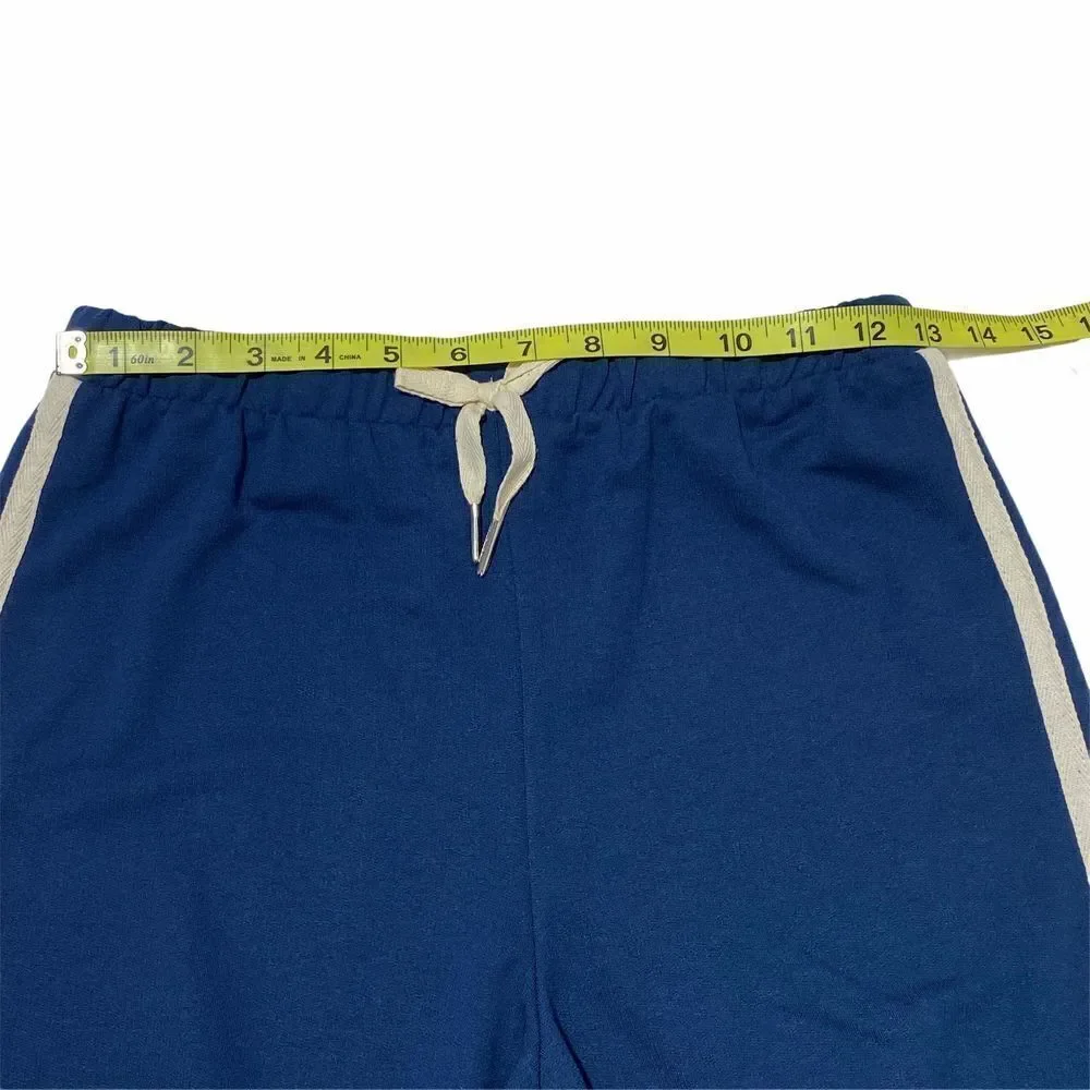Takara Girls Blue French Terry Cropped Sweatpant L